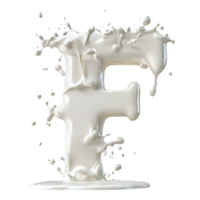 PNG Alphabet 'F' in Abstract Style Isolated Against a Transparent Background for MILKY, or Unique Typography Applications