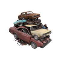 Isolated Car Junk Pile on transparent background png