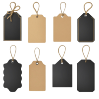 Black Friday sale label set with natural craft paper design on transparent background png