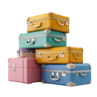 image of a pile of suitcases on a transparent background png