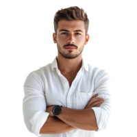 portrait of a handsome man posing on a transparent background png