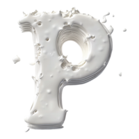 PNG Alphabet 'P' in Abstract Style Isolated Against a Transparent Background for MILKY, or Unique Typography Applications