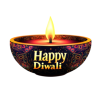 Happy Diwali text style in clean, simple vector design with black 3D rendering for festive greetings png