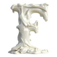 PNG Alphabet 'F' in Abstract Style Isolated Against a Transparent Background for MILKY, or Unique Typography Applications