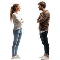 Couple Arguing on transparent background in 8K Resolution png