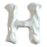 PNG Alphabet 'H' in Abstract Style Isolated Against a Transparent Background for MILKY, or Unique Typography Applications