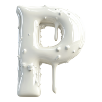 PNG Alphabet 'P' in Abstract Style Isolated Against a Transparent Background for MILKY, or Unique Typography Applications
