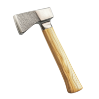 Realistic 3D rendering of a hatchet placed against a transparent background, showcasing detailed textures and design png
