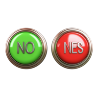 NO red button and YES green button on a transparent background png