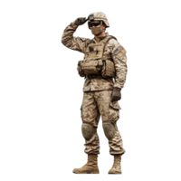 a soldier saluting on a transparent background png