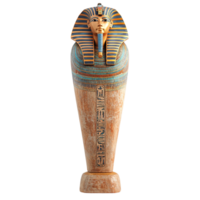 An ancient Egyptian pharaoh's sarcophagus against a transparent background png
