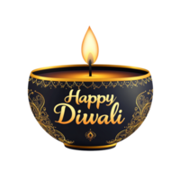 Happy Diwali text style in clean, simple vector design with black 3D rendering for festive greetings png