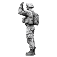 a soldier saluting on a transparent background png