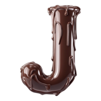 PNG Alphabet 'J' in Chocolaty Typography Style Isolated Against a Transparent Background for Modern Design Projects, Creative Branding, or Unique Typography Applications