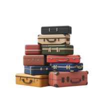 image of a pile of suitcases on a transparent background png