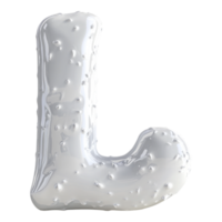 PNG Alphabet 'L' in Abstract Style Isolated Against a Transparent Background for MILKY, or Unique Typography Applications