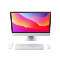A laptop computer with a keyboard mouse and monitor png