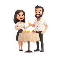 image of a smiling couple standing near a served table png