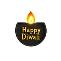 Happy Diwali text style in clean, simple vector design with black 3D rendering for festive greetings png