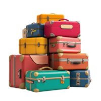 image of a pile of suitcases on a transparent background png