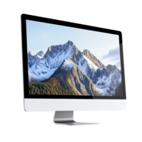 Computer Monitor with Mountain Scenery on transparent background png