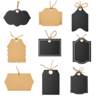 Black Friday sale label set with natural craft paper design on transparent background png