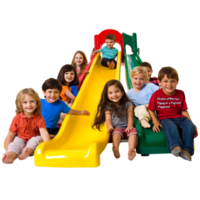 Children of different races playing on a playground png