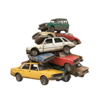 Isolated Car Junk Pile on transparent background png