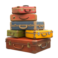 image of a pile of suitcases on a transparent background png