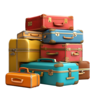 image of a pile of suitcases on a transparent background png