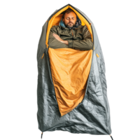 image of a top view of a man lying in his tent and feeling relaxed png