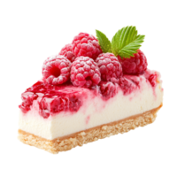 raspberry cheesecake on a transparent background png