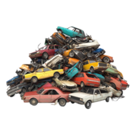 Isolated Car Junk Pile on transparent background png