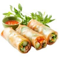 image of spring rolls on a transparent background png