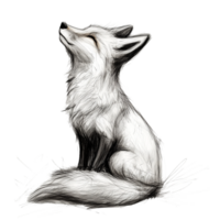 Fox Art Sketch on transparent background png