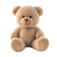 A toy teddy bear with brown eyes and an orange and brown nose png