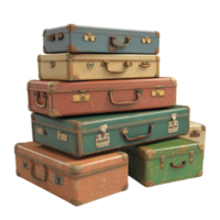 image of a pile of suitcases on a transparent background png