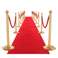 red carpet with pole barricade on a transparent background png