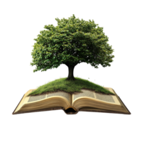open book with a tree on a transparent background png