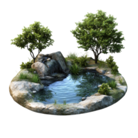 image of a small pond on a transparent background png