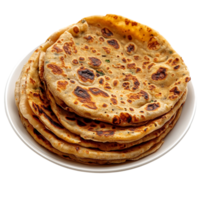Paratha on a Plate transparent background png