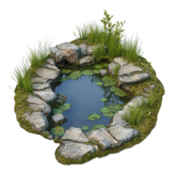 image of a small pond on a transparent background png
