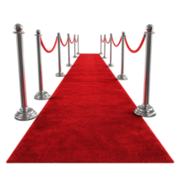 red carpet with pole barricade on a transparent background png