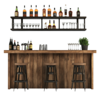 Bar Counter on transparent background 8K High Detail png