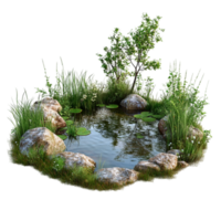 image of a small pond on a transparent background png