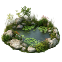 image of a small pond on a transparent background png