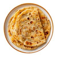 Paratha on a Plate transparent background png