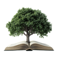 open book with a tree on a transparent background png