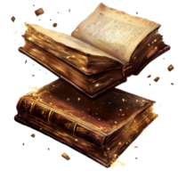 Flying Books Fantasy on transparent background png