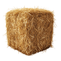 image of a square hay bale on a transparent background png